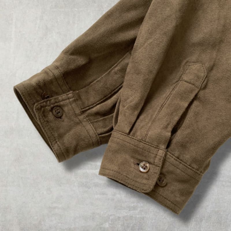Brown Suede-Like Shirt Jacket Size L