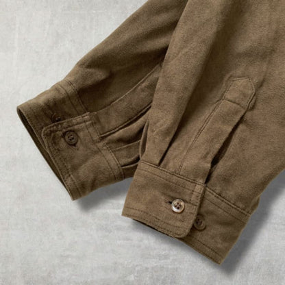 Brown Suede-Like Shirt Jacket Size L