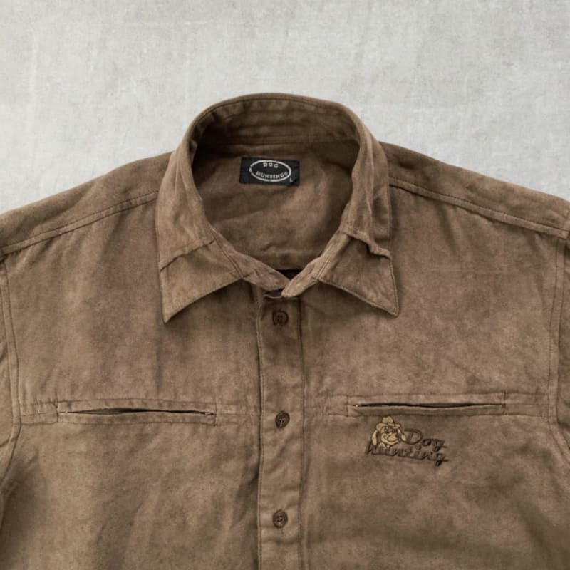 Brown Suede-Like Shirt Jacket Size L