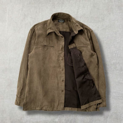 Brown Suede-Like Shirt Jacket Size L