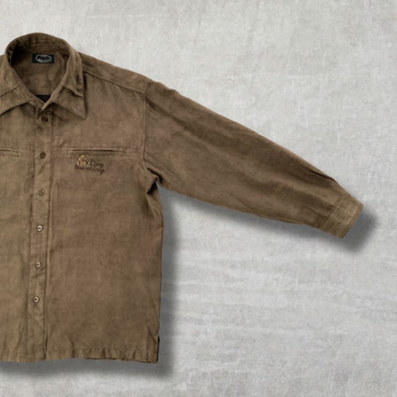 Brown Suede-Like Shirt Jacket Size L