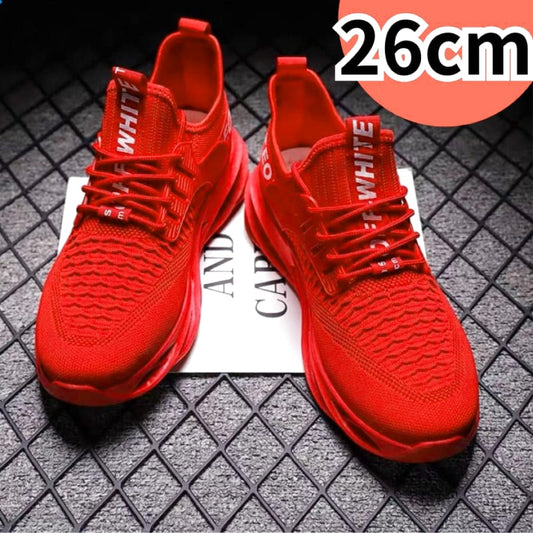 Men's Sneakers Red 26cm Summer Breathable