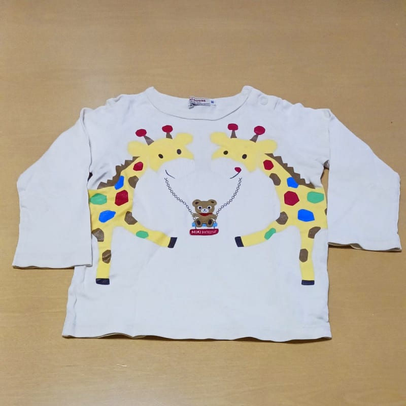 Miki House Long Sleeve Shirt Giraffe 90cm