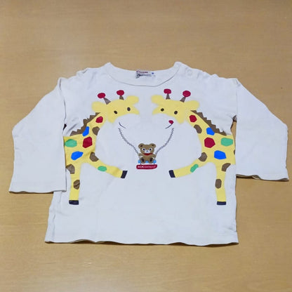Miki House Long Sleeve Shirt Giraffe 90cm