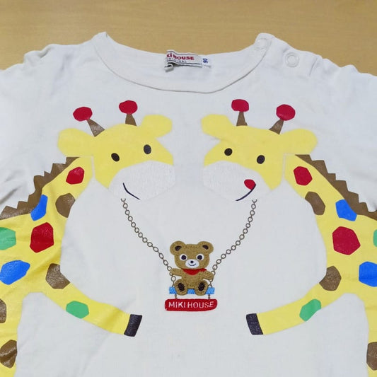 Miki House Long Sleeve Shirt Giraffe 90cm