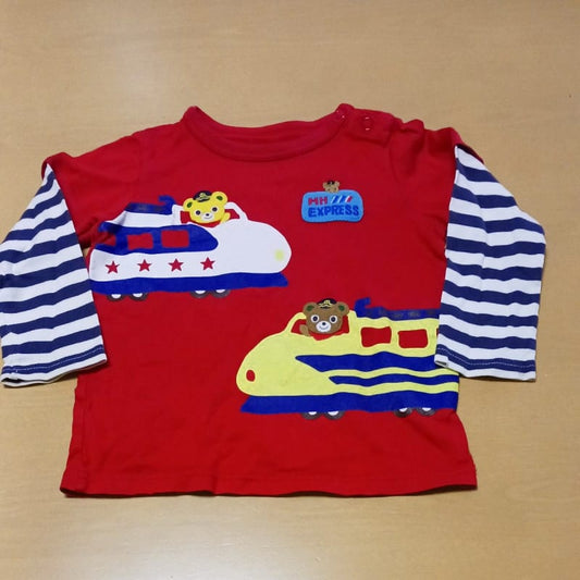 Miki House Long Sleeve Train Design 90cm