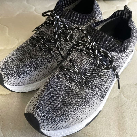 Knit Running Shoes Walking Sneakers Black/Gray