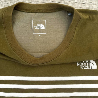 The North Face Striped T-Shirt Khaki White Men's