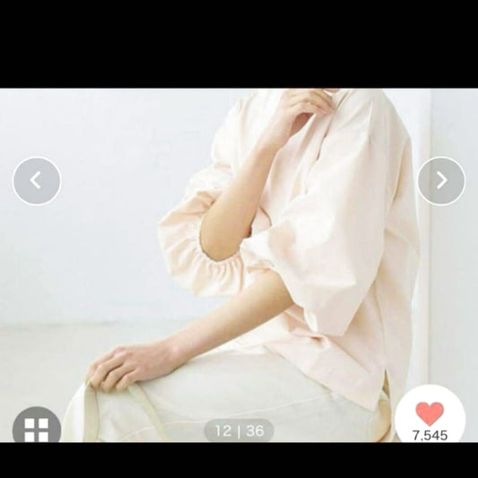 Coca Balloon Sleeve Blouse Light Pink Free Size