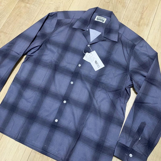 Open Collar Ombre Check Shirt L