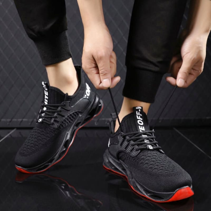 Men's Black Sneakers 26.5cm Breathable Thick Sole