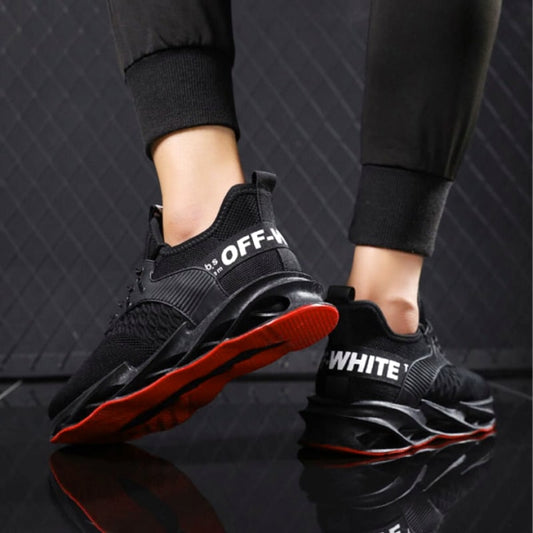 Men's Black Sneakers 26.5cm Breathable Thick Sole