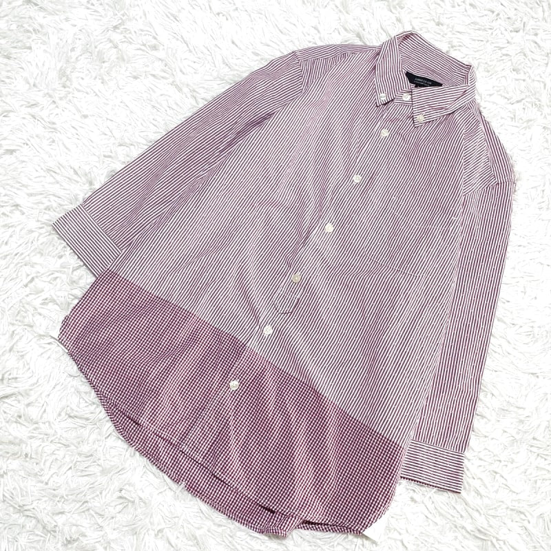 Comsa CA Ism Red and White Stripe Button-Down Shirt L