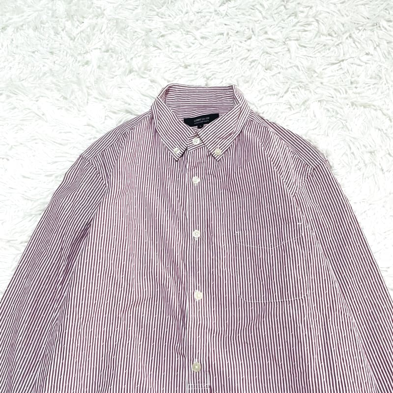 Comsa CA Ism Red and White Stripe Button-Down Shirt L