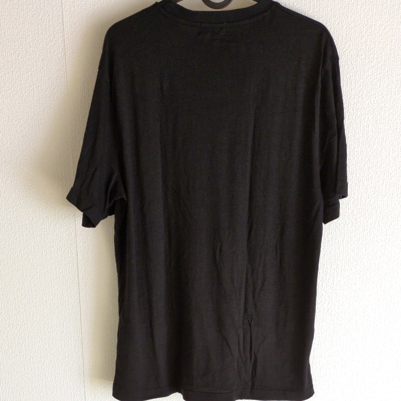 Black Men's Short Sleeve T-Shirt with Japanese Print L Size