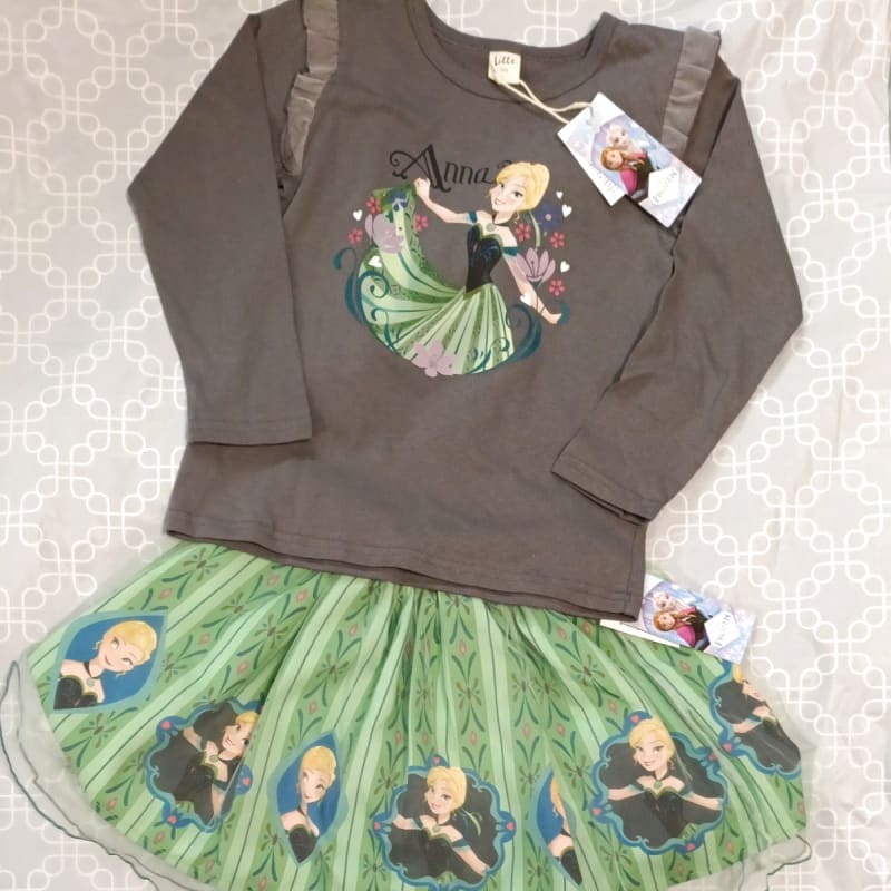 Disney Frozen 120cm Set Long Sleeve T-Shirt Skirt