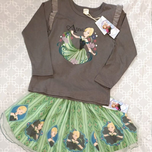 Disney Frozen 120cm Set Long Sleeve T-Shirt Skirt