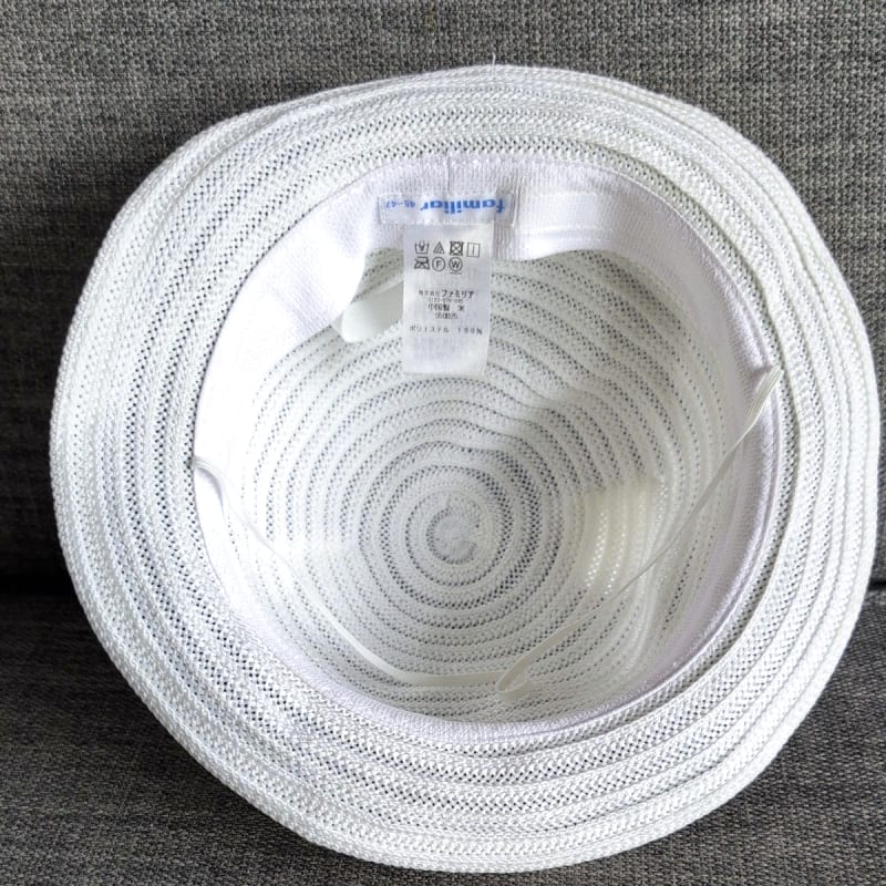 Familiar Check Straw Hat with Ears