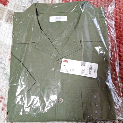 Uniqlo Cotton Linen Shirt Olive L