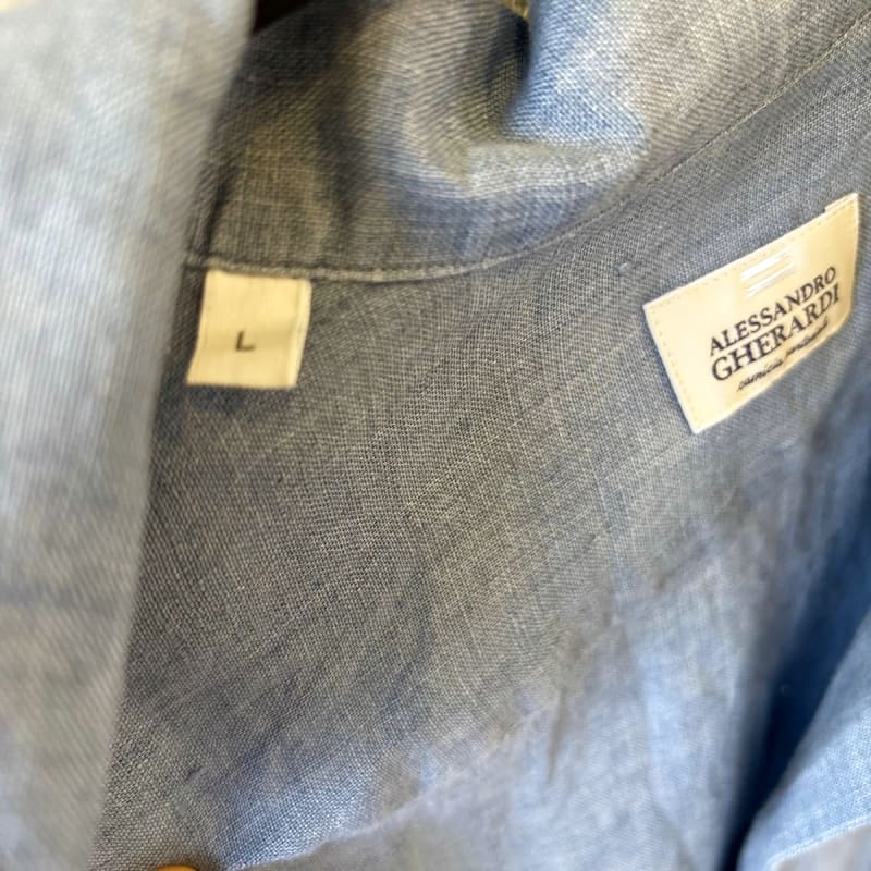 Alessandro Gherardi Open Collar Linen Shirt