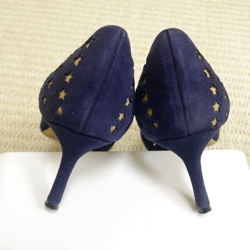 Jimmy Choo Star Punching Suede Pumps Navy