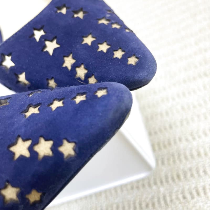 Jimmy Choo Star Punching Suede Pumps Navy