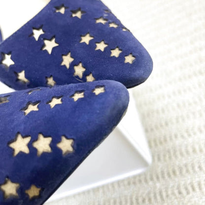 Jimmy Choo Star Punching Suede Pumps Navy
