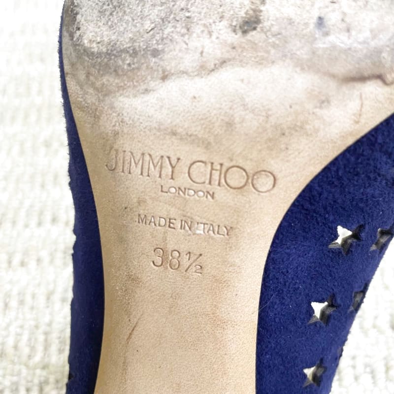 Jimmy Choo Star Punching Suede Pumps Navy