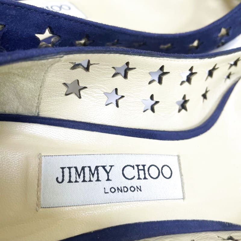 Jimmy Choo Star Punching Suede Pumps Navy