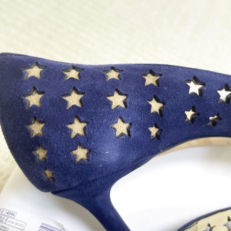 Jimmy Choo Star Punching Suede Pumps Navy