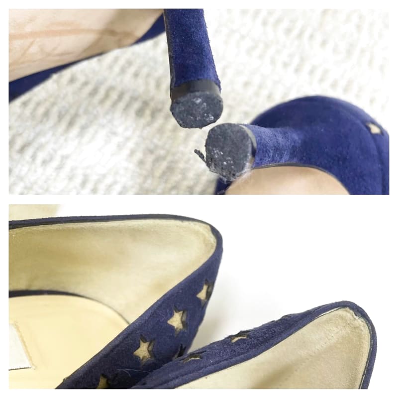 Jimmy Choo Star Punching Suede Pumps Navy