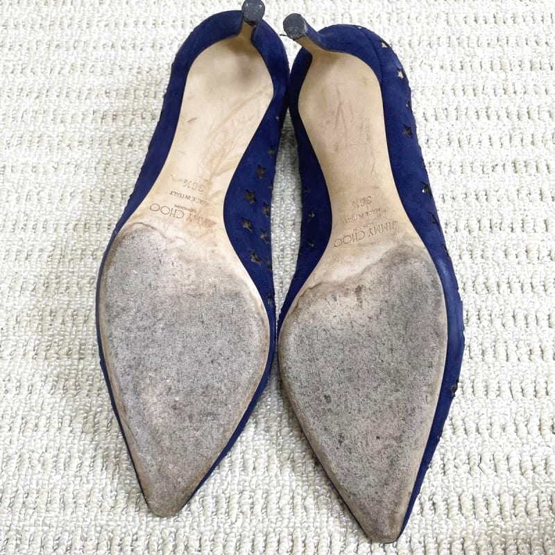 Jimmy Choo Star Punching Suede Pumps Navy