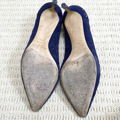 Jimmy Choo Star Punching Suede Pumps Navy