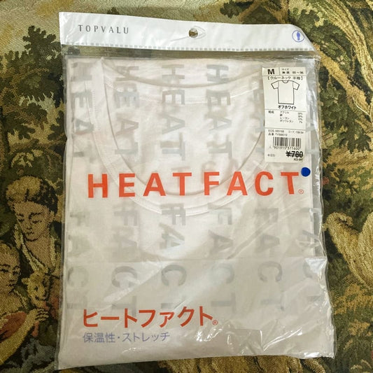 TOPVALU Heat Factor Cool Neck M T-Shirt Off White