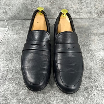 Chausser Travel Shoes Leather Loafers Black 24.5cm