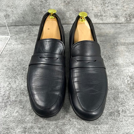 Chausser Travel Shoes Leather Loafers Black 24.5cm