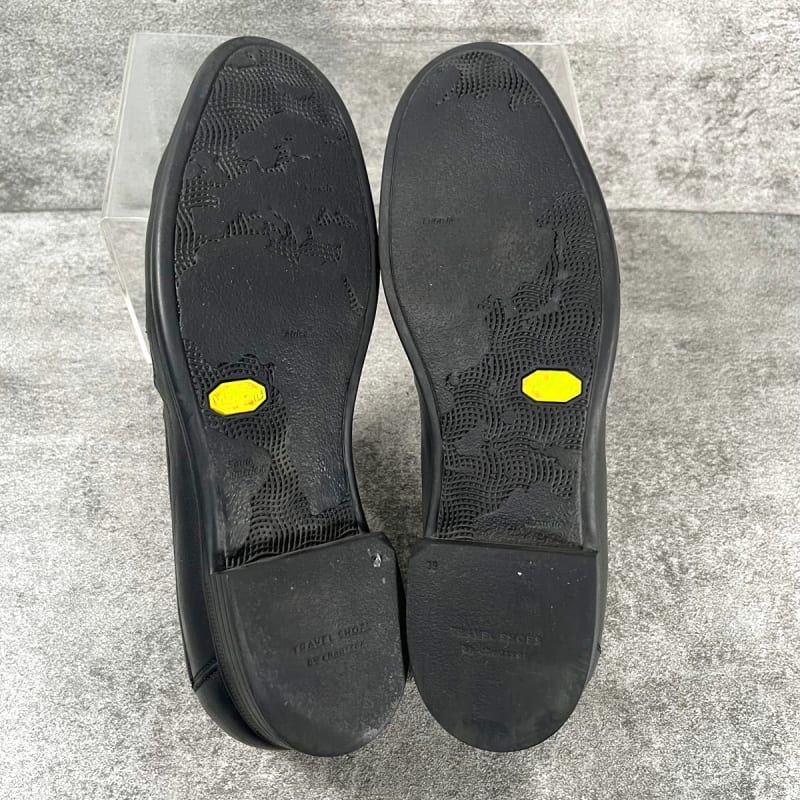 Chausser Travel Shoes Leather Loafers Black 24.5cm