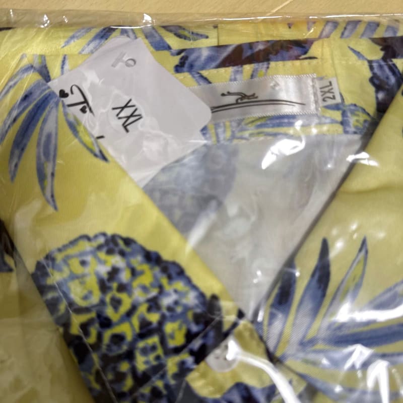 Aloha Shirt Pineapple Pattern XXL Yellow
