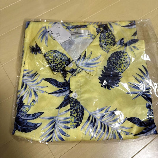 Aloha Shirt Pineapple Pattern XXL Yellow