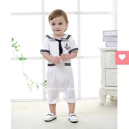 Amber Mimi Hat Attached Marine Sailor Romper 80cm
