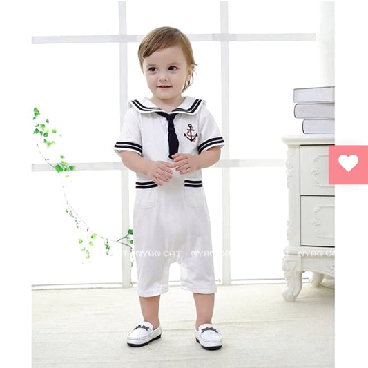 Amber Mimi Hat Attached Marine Sailor Romper 80cm