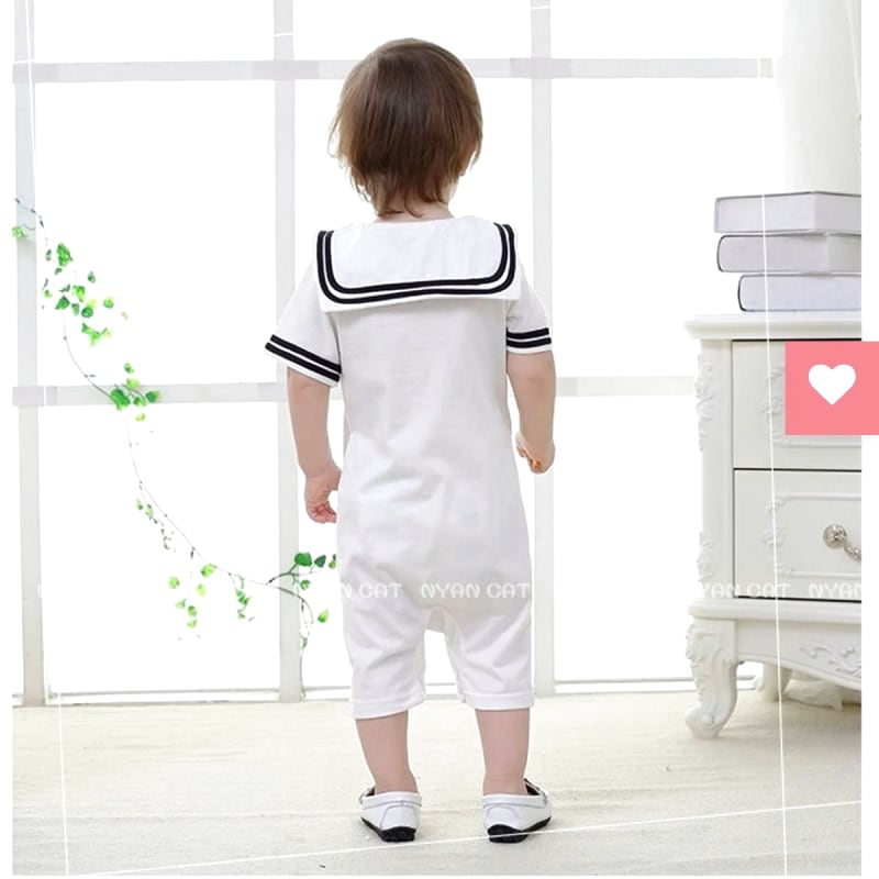 Amber Mimi Hat Attached Marine Sailor Romper 80cm