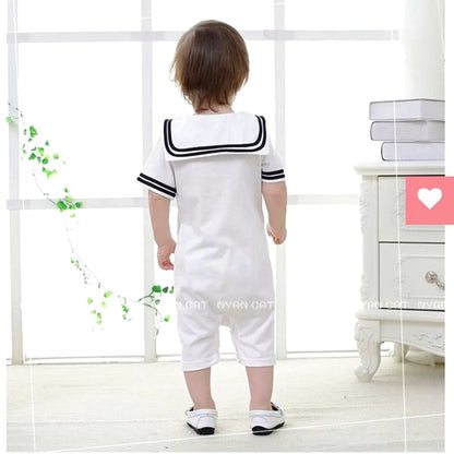 Amber Mimi Hat Attached Marine Sailor Romper 80cm