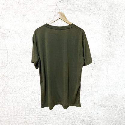 Army Print T-Shirt L Olive Green