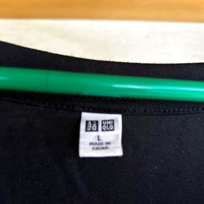 Uniqlo Dolman Sleeve T-Shirt Tunic Black And Charcoal Gray
