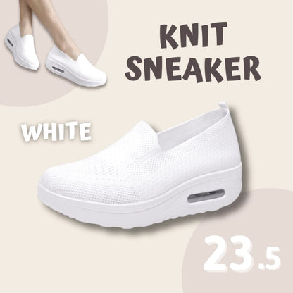 Women's Sneakers White Thick Sole Slip-On 23.5cm