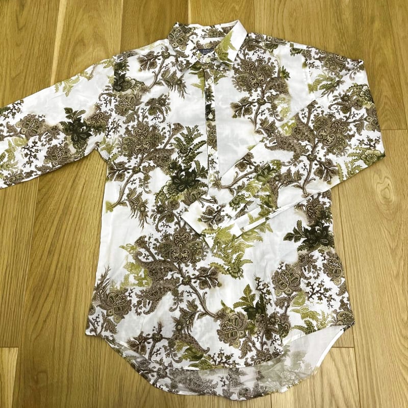 Zara Man Botanical Pattern Pullover Shirt M