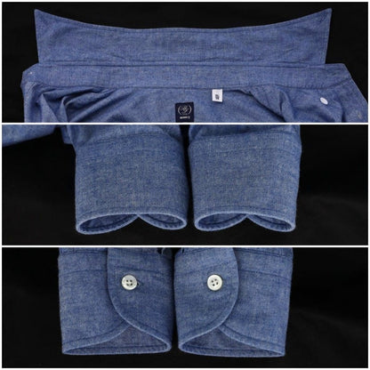 BEAMS F Chambray Shirt Size 39 M-L Solid Button-Down