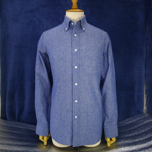 BEAMS F Chambray Shirt Size 39 M-L Solid Button-Down