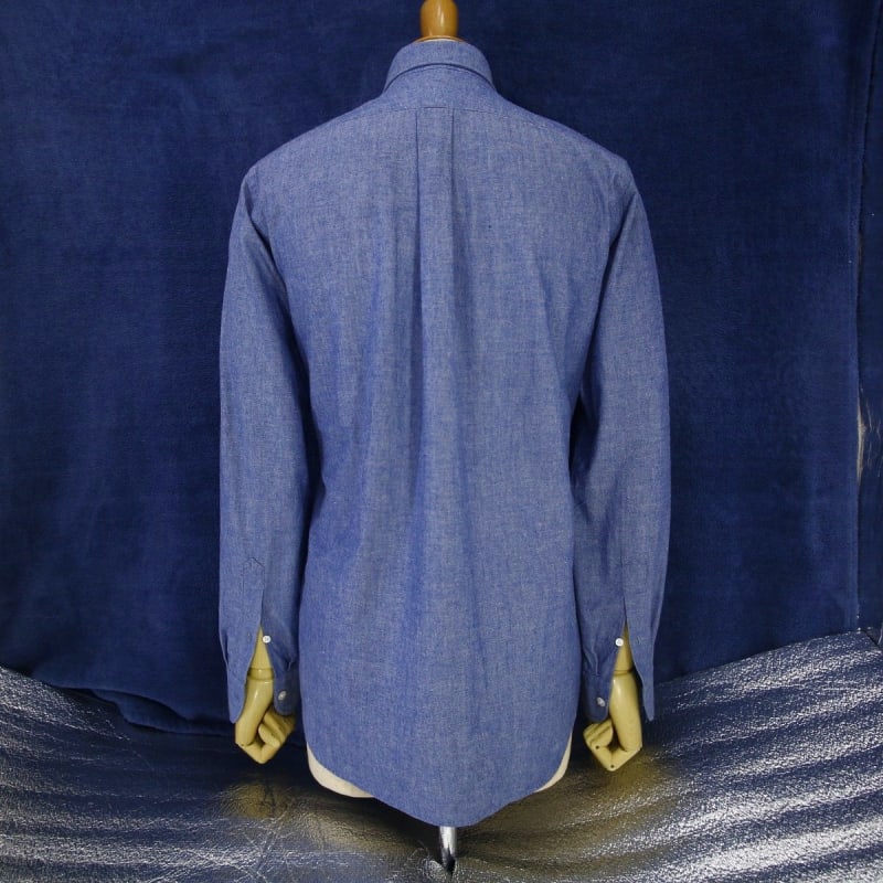 BEAMS F Chambray Shirt Size 39 M-L Solid Button-Down